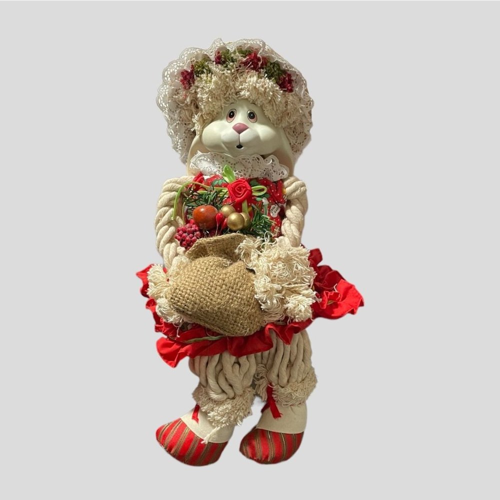 House of Lloyd Christmas Around the World Flossie Bunny Mop Doll Shelf Sitter
